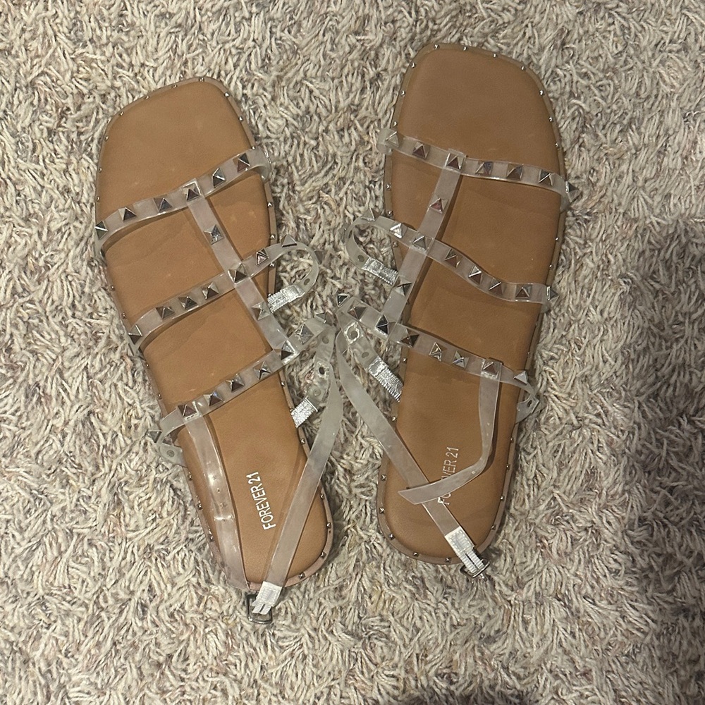 Forever 21 Brown Rockstud Sandals